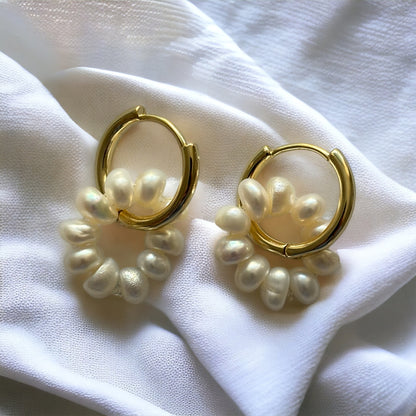 Süsswasserperlen Ohrringe rund