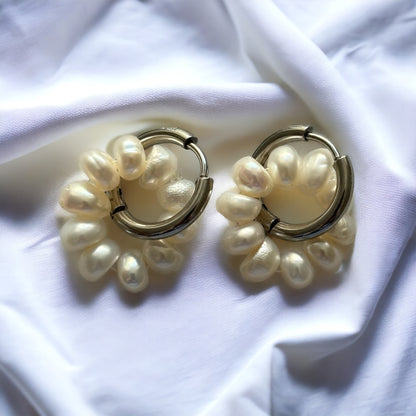 Süsswasserperlen Ohrringe rund