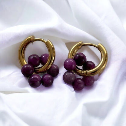 Echtsteinperlenohrringe