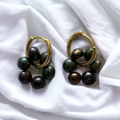 Süsswasserperlen Ohrringe rund