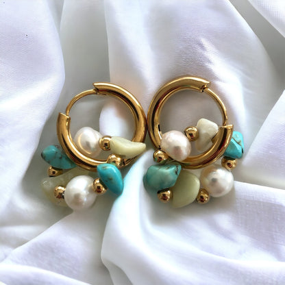 Süsswasserperlen Ohrringe rund