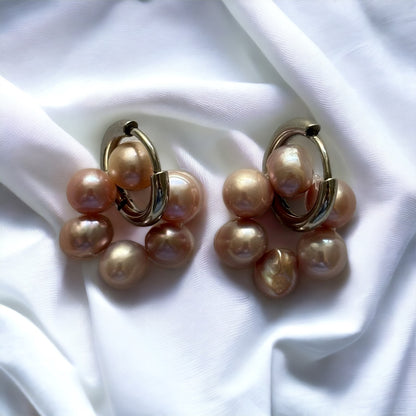 Süsswasserperlen Ohrringe rund