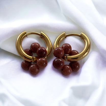 Echtsteinperlenohrringe