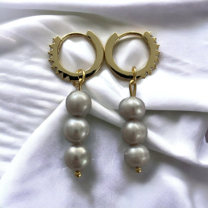 Süsswasserperlen Ohrringe hängend