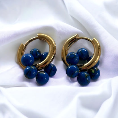 Echtsteinperlenohrringe