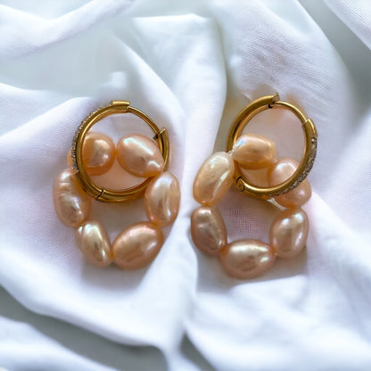 Süsswasserperlen Ohrringe rund