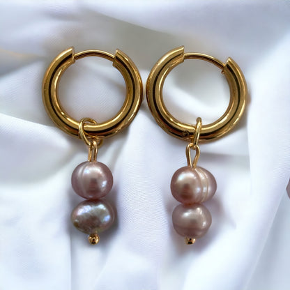 Süsswasserperlen Ohrringe hängend