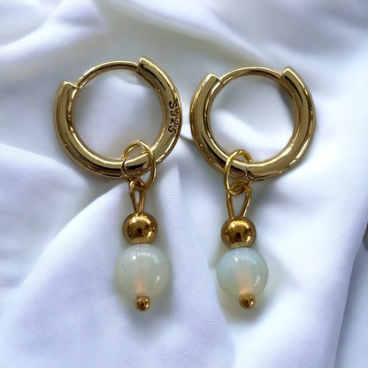 Echtsteinperlenohrringe