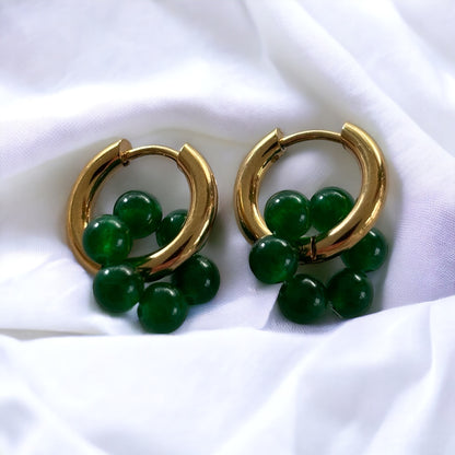 Echtsteinperlenohrringe