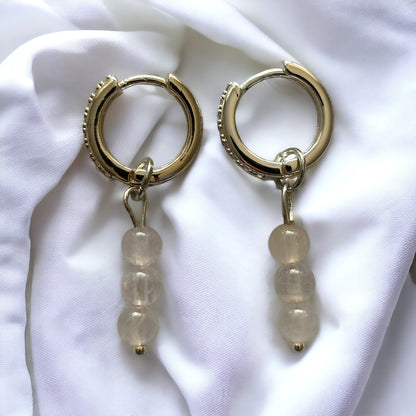 Echtsteinperlenohrringe