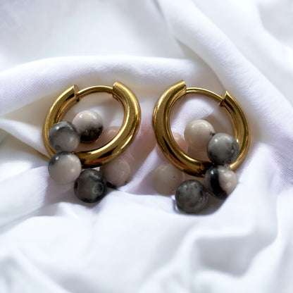 Echtsteinperlenohrringe