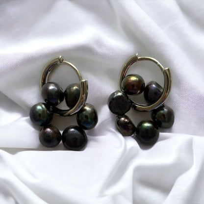 Süsswasserperlen Ohrringe rund