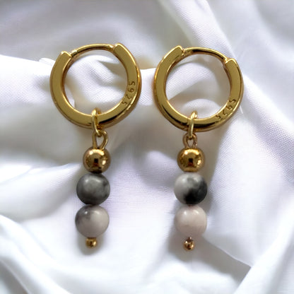 Echtsteinperlenohrringe