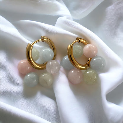 Echtsteinperlenohrringe