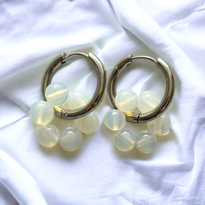 Echtsteinperlenohrringe